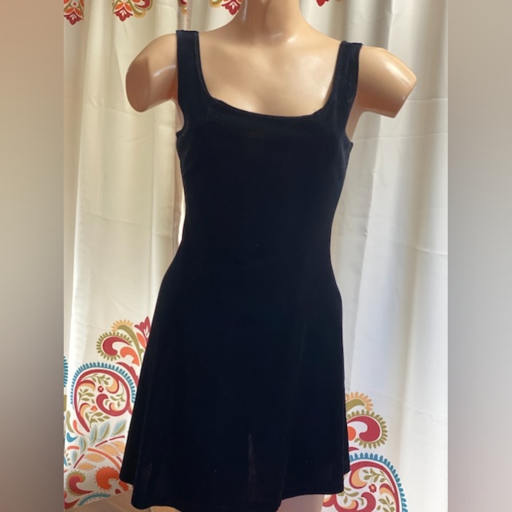 Morbid Threads Black Velvet Cocktail Mini Dress, Size Medium